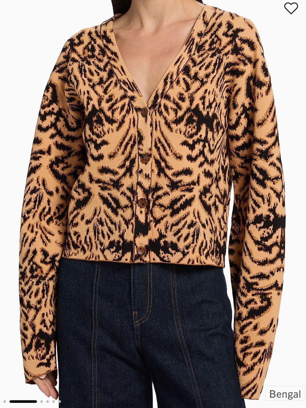 NEW ULLA JOHNSON payton jacquard cardigan in bengal